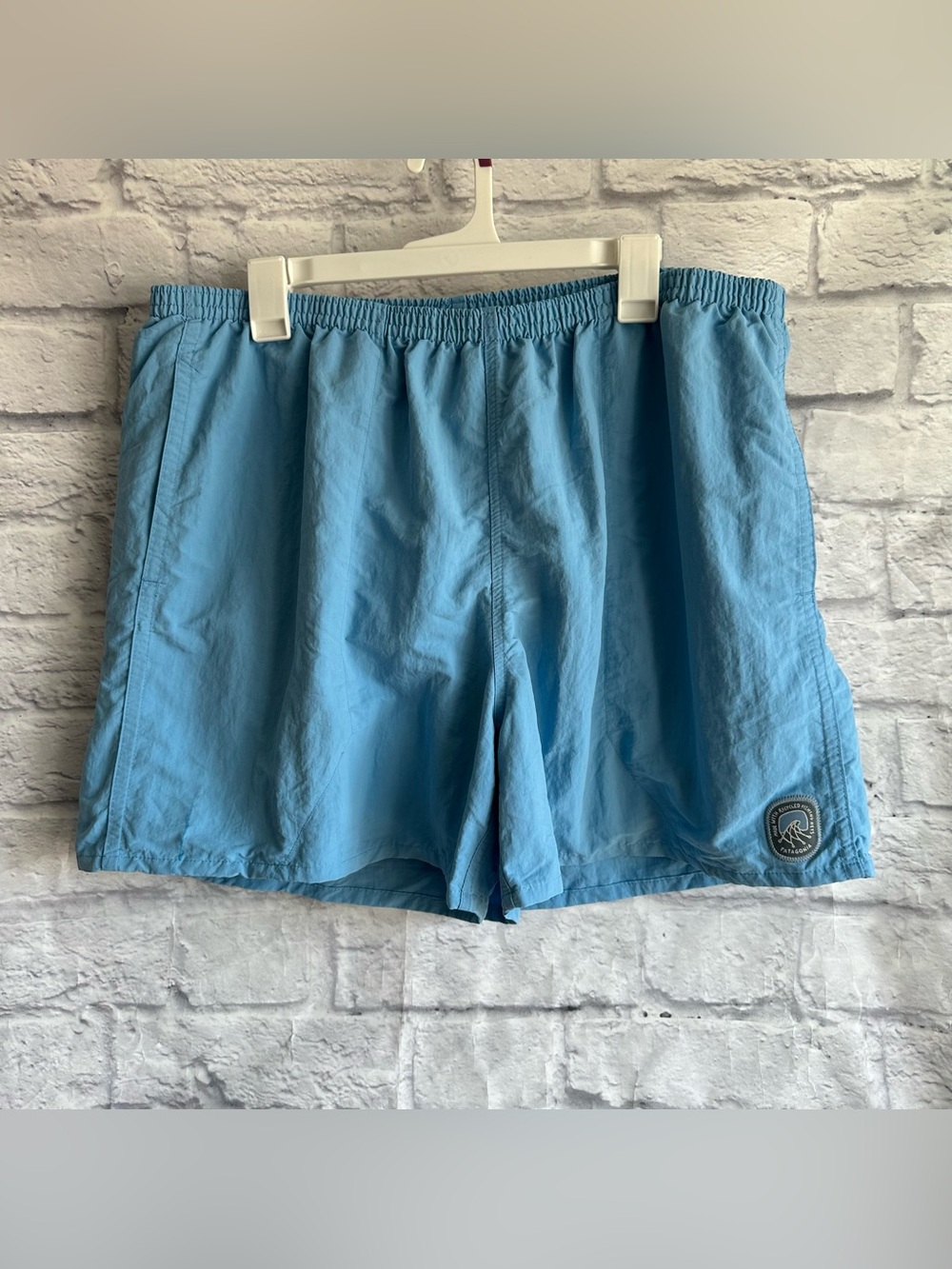 PREOWNED PATAGONIA MENS SWIM TRUNKS BLUE LINED MENS SIZE XXL  BATHING SUIT